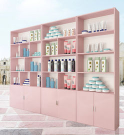चीन सफेद / गुलाबी दुकान प्रदर्शन अलमारियाँ, सौंदर्य प्रसाधन की दुकान के लिए वाणिज्यिक प्रदर्शन मामले आपूर्तिकर्ता