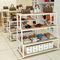 इको फ्रेंडली सामग्री के साथ आसान स्थापित जूता की दुकान प्रदर्शन खड़ा है, लकड़ी के जूते का प्रदर्शन आपूर्तिकर्ता