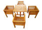 पनरोक गार्डन टेबल और कुर्सियों, ठोस लकड़ी के गार्डन फर्नीचर स्थिर टिकाऊ आपूर्तिकर्ता